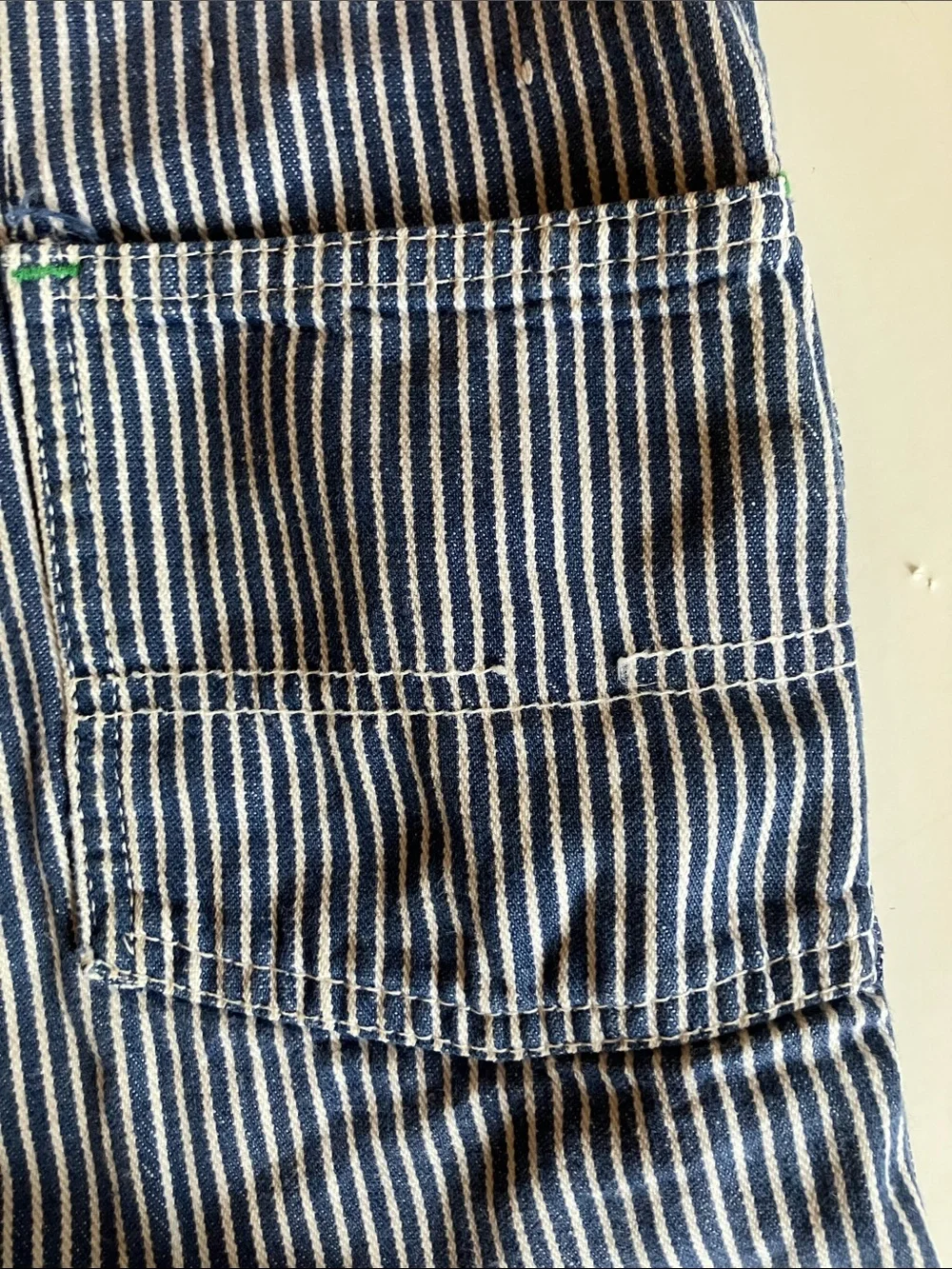 Vintage OshKosh hickory stripe overalls size 3T USA Union made